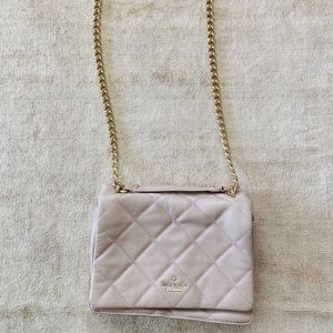 Gray Kate Spade stitched cross body bag